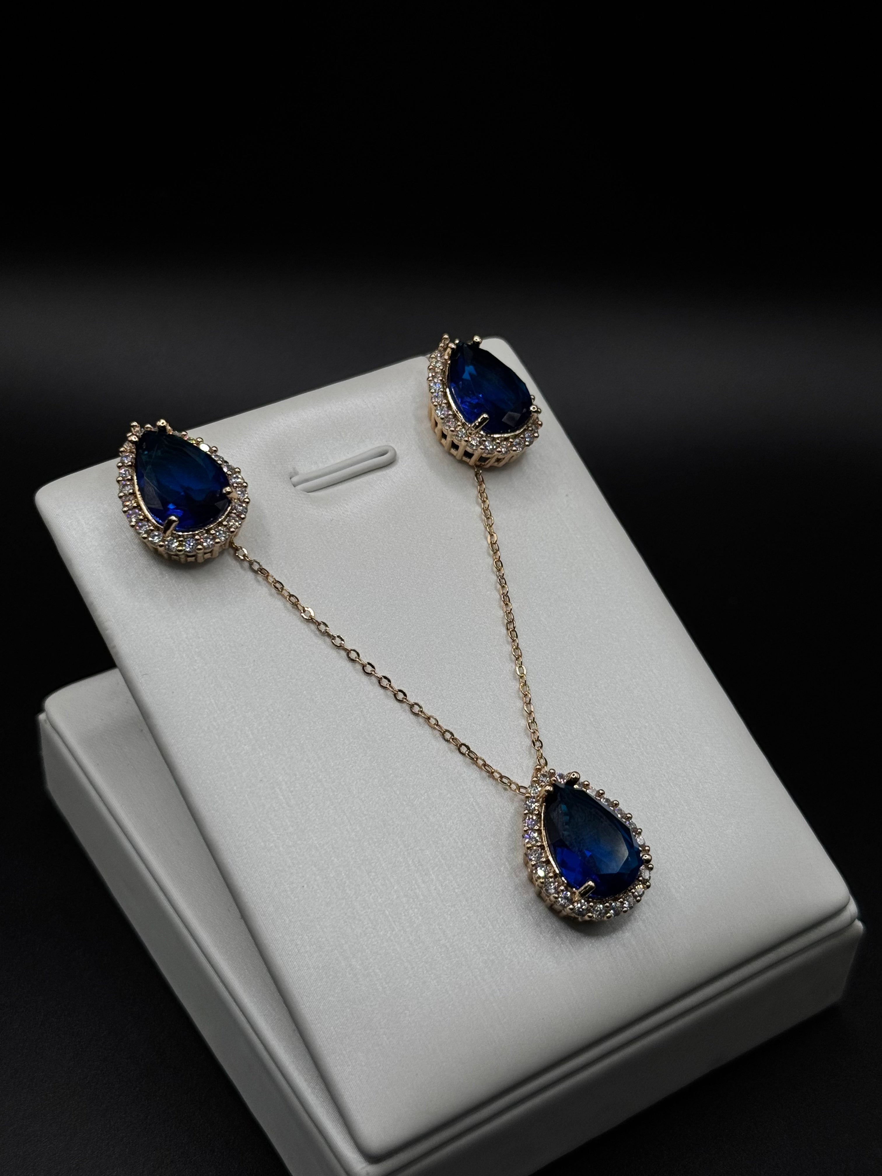 18K Gold-Plated Set with Teardrop Pendant