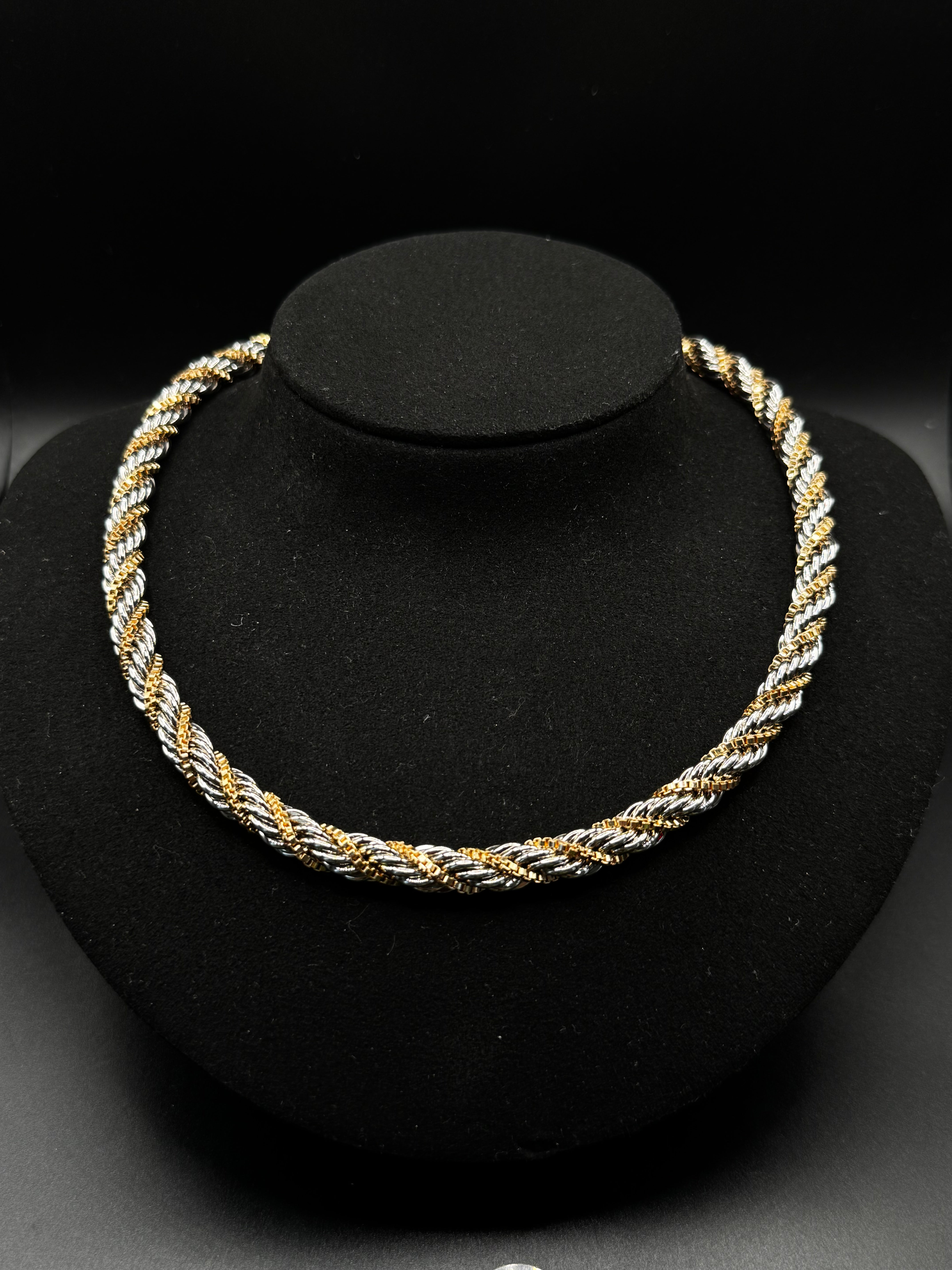 Twisted Necklace with Dual Plating