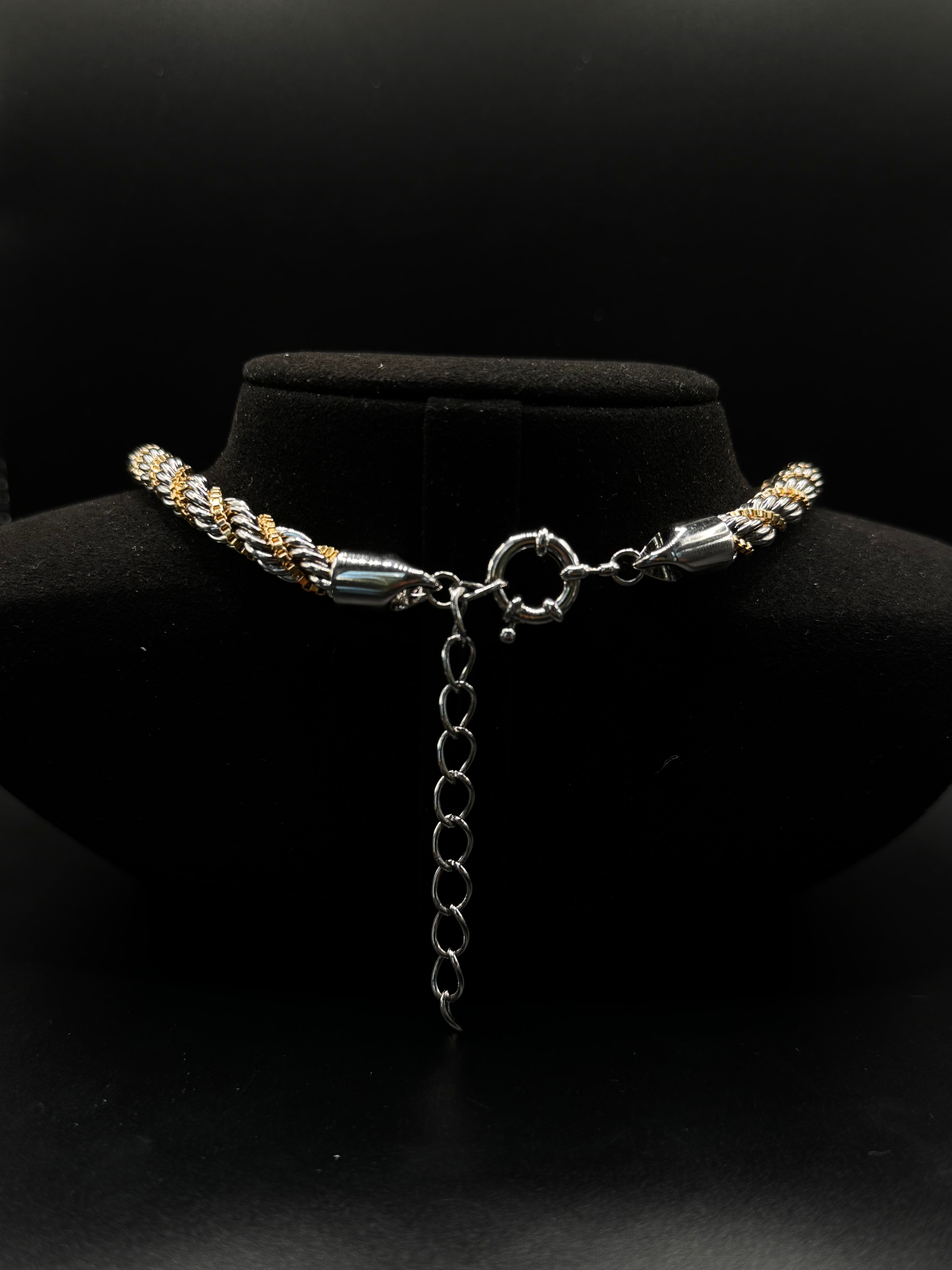 Twisted Necklace with Dual Plating
