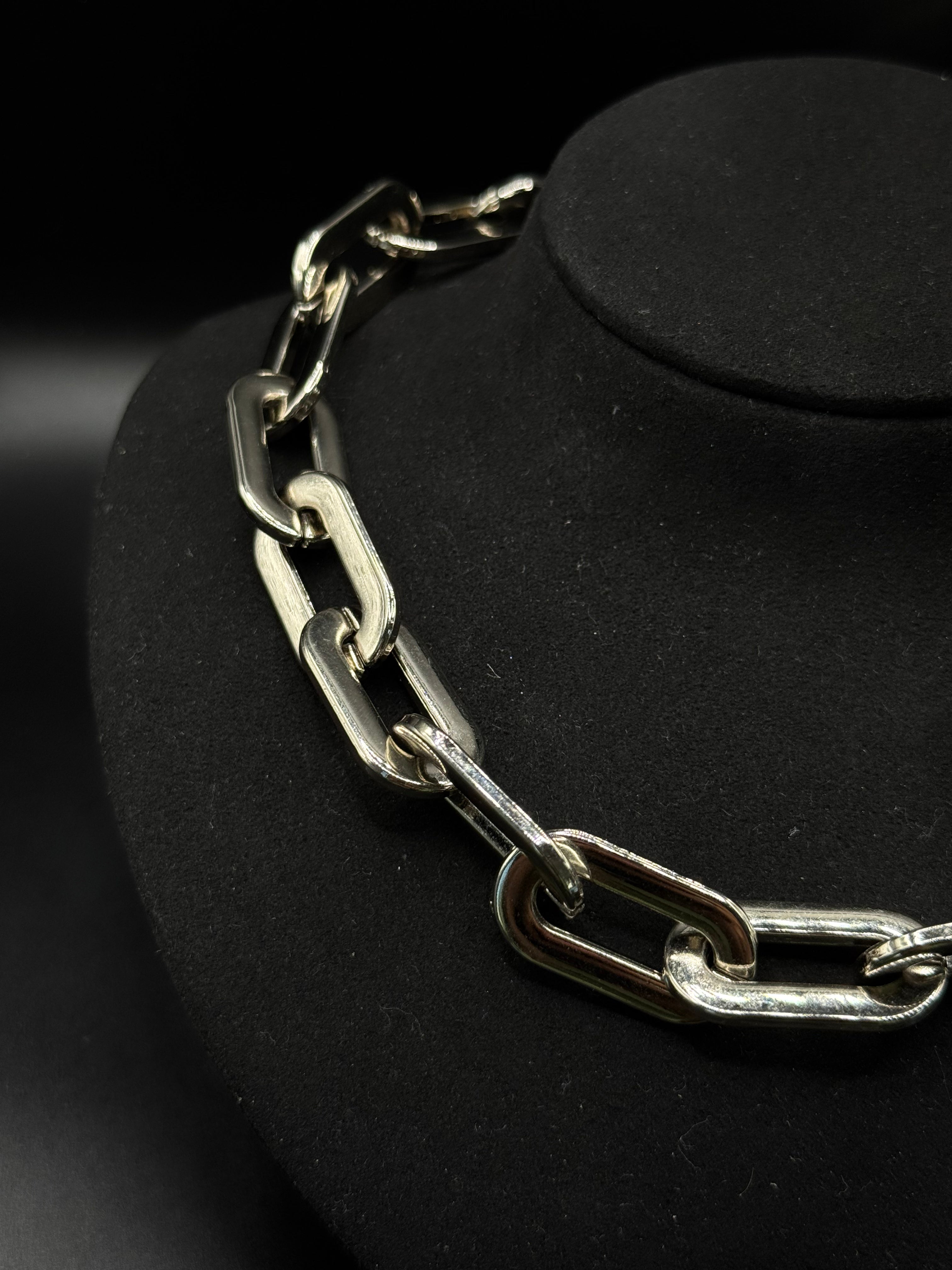 Rhodium-Plated Link Necklace