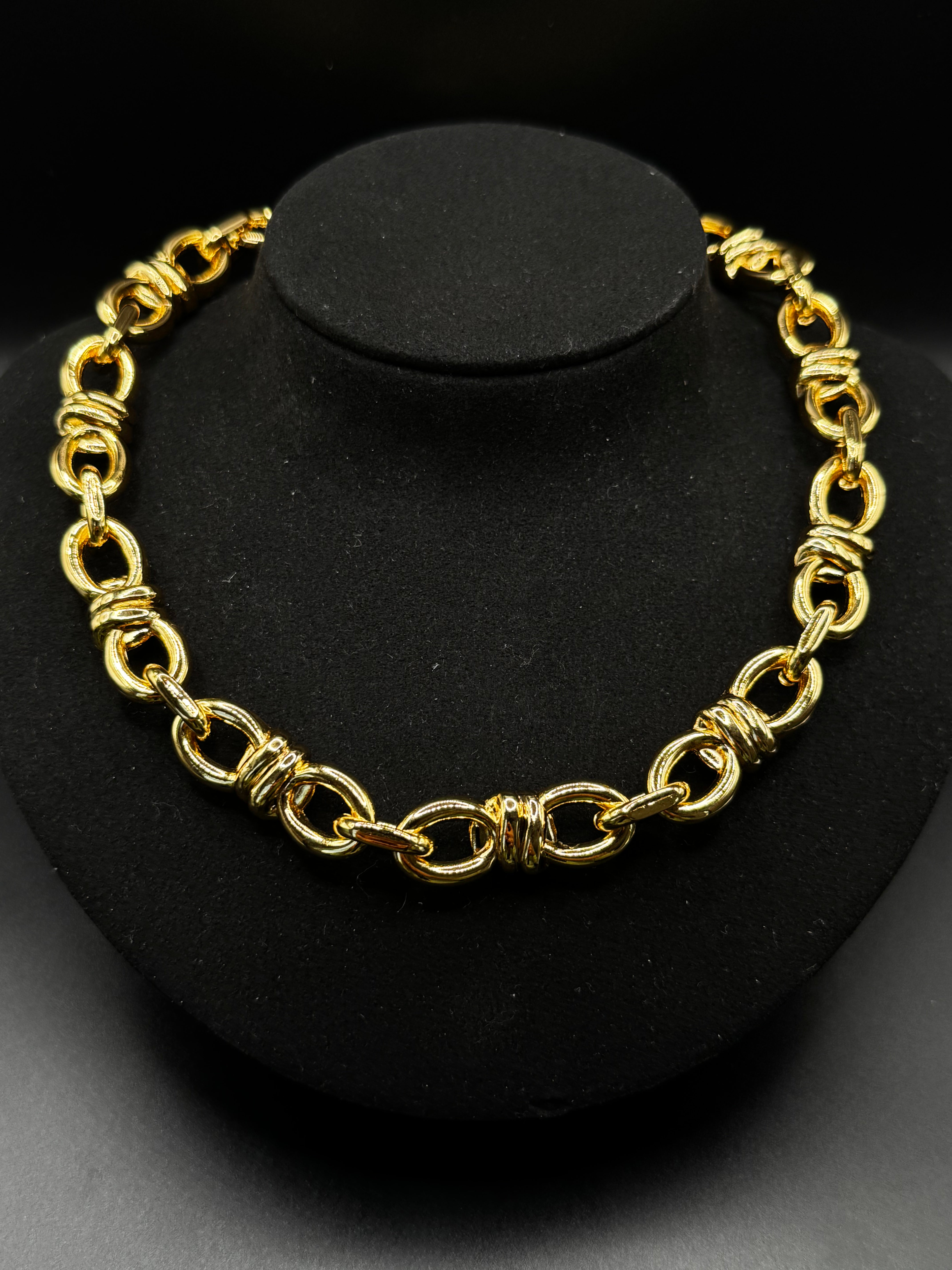 18K Gold-Plated Oval Link Necklace