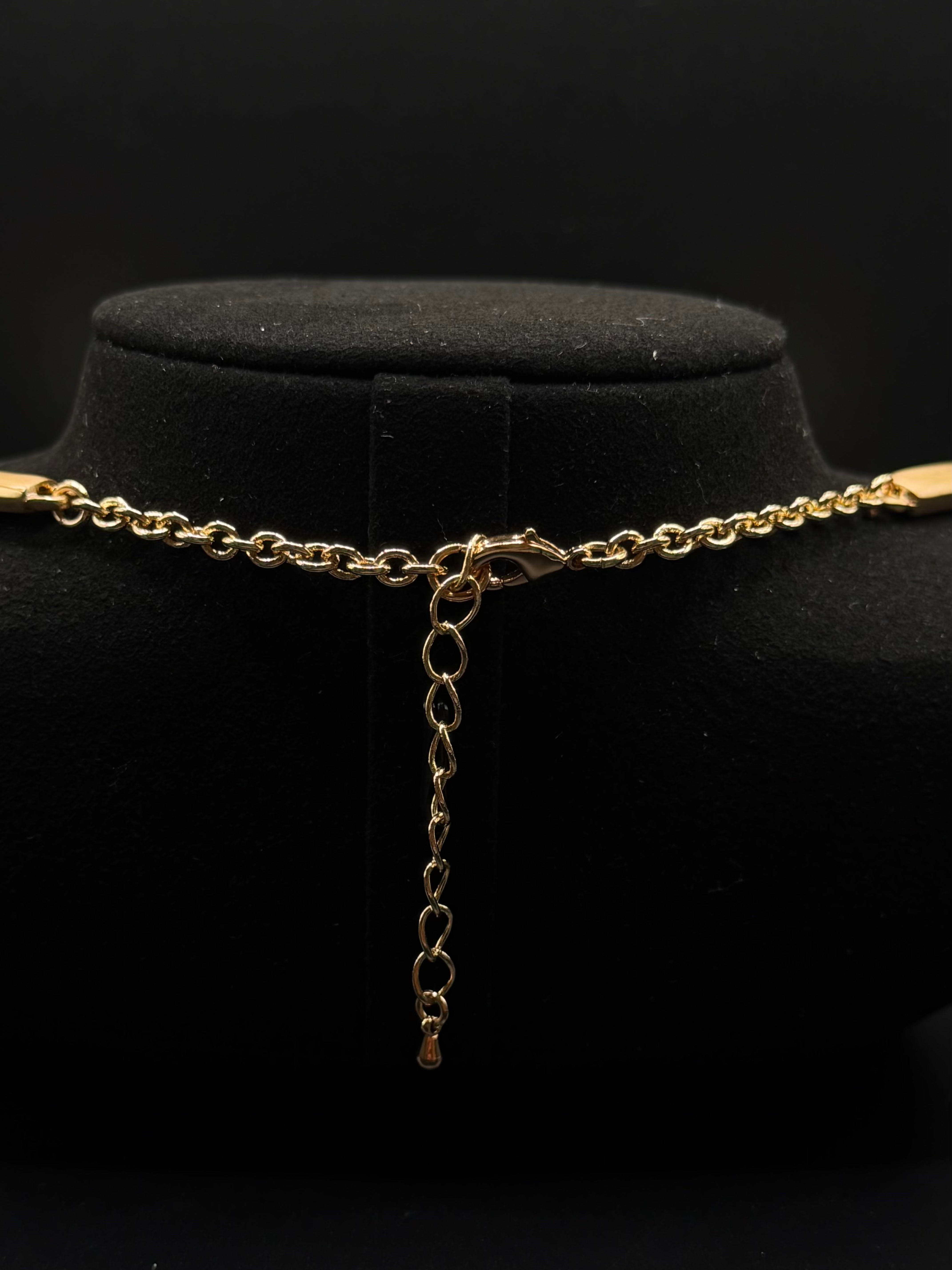 18K Gold-Plated Choker with Rhodium Details