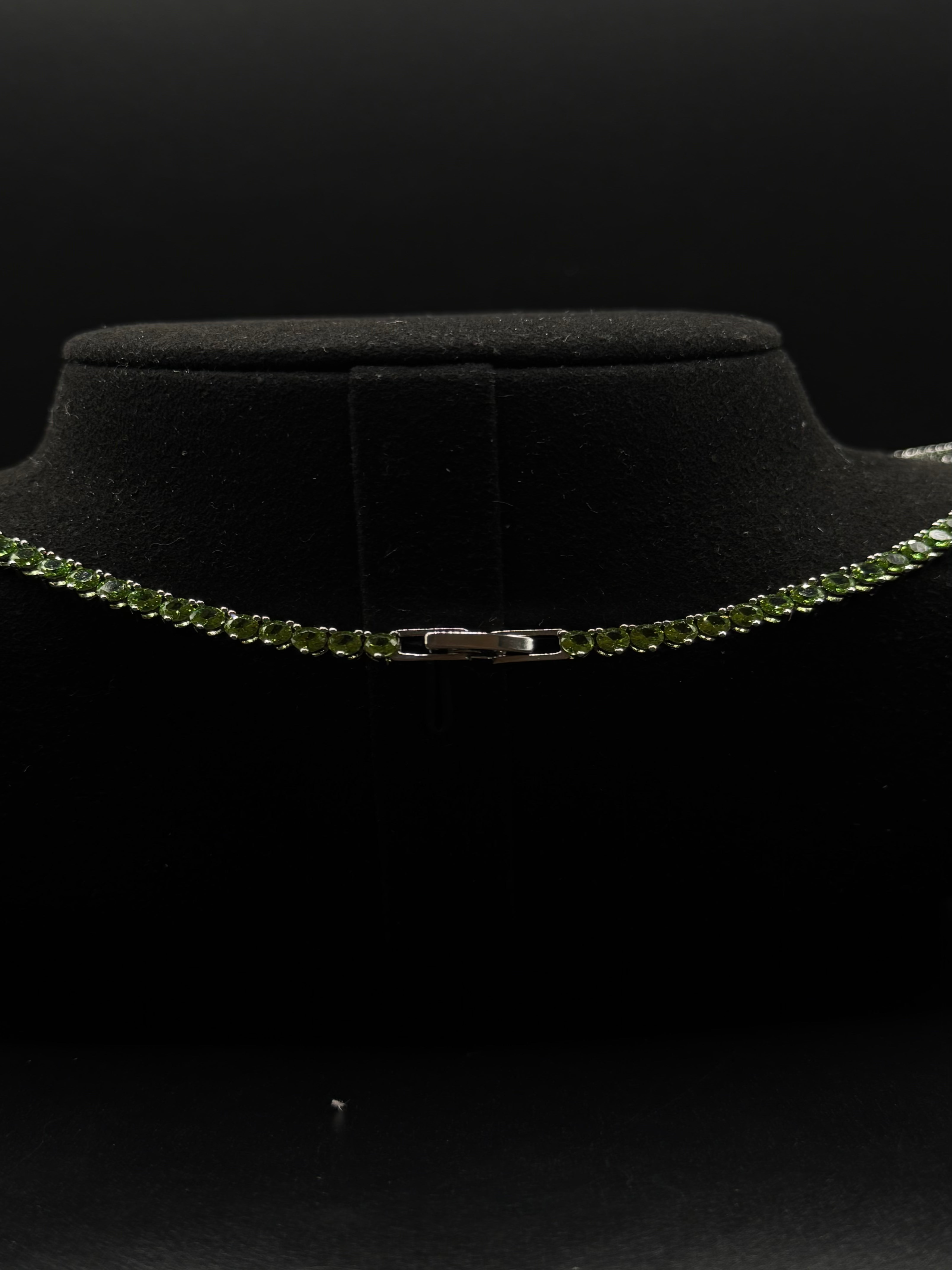 42cm Rhodium-Plated 4mm Riviera Necklace