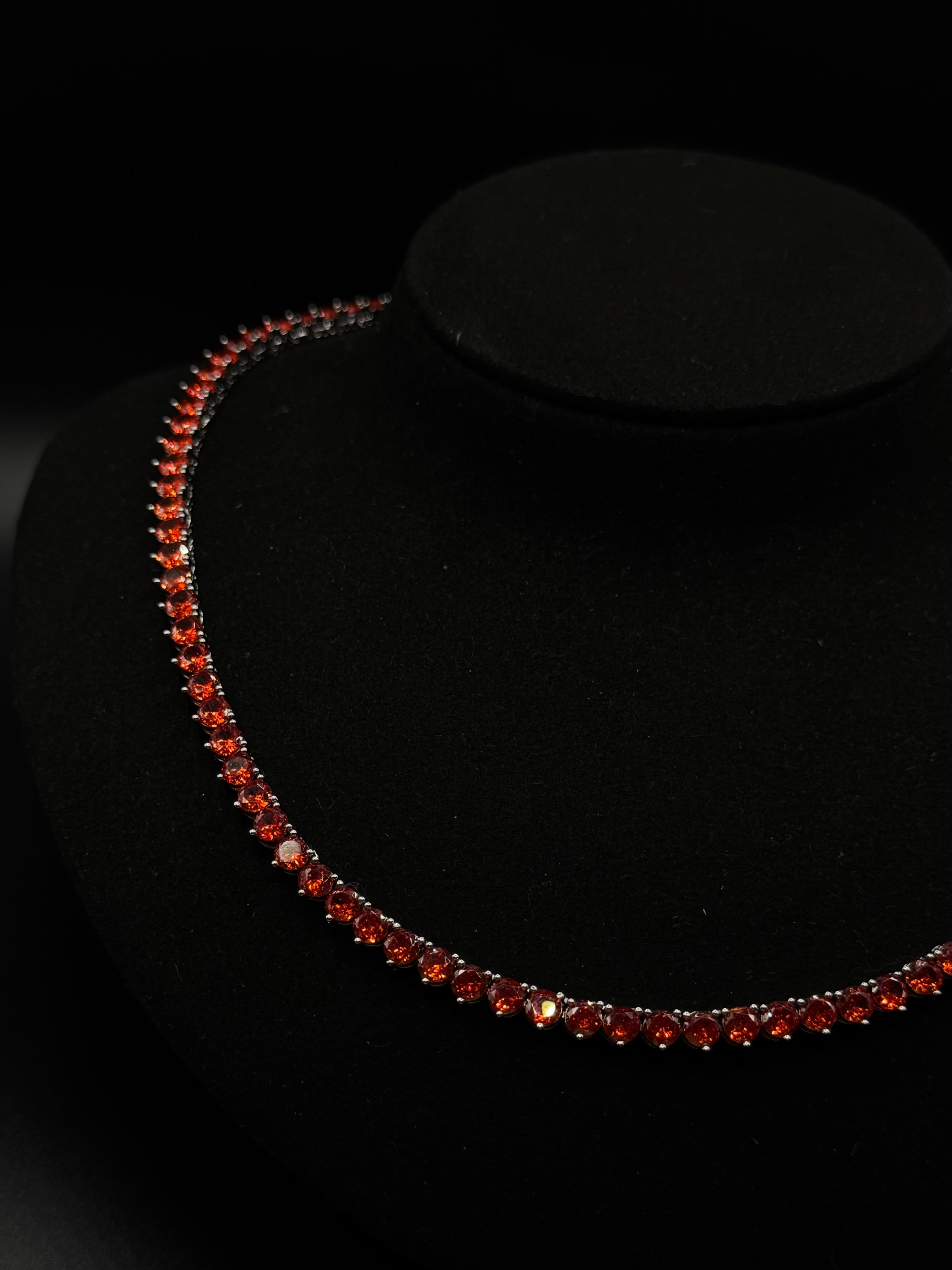 42cm Rhodium-Plated 4mm Riviera Necklace