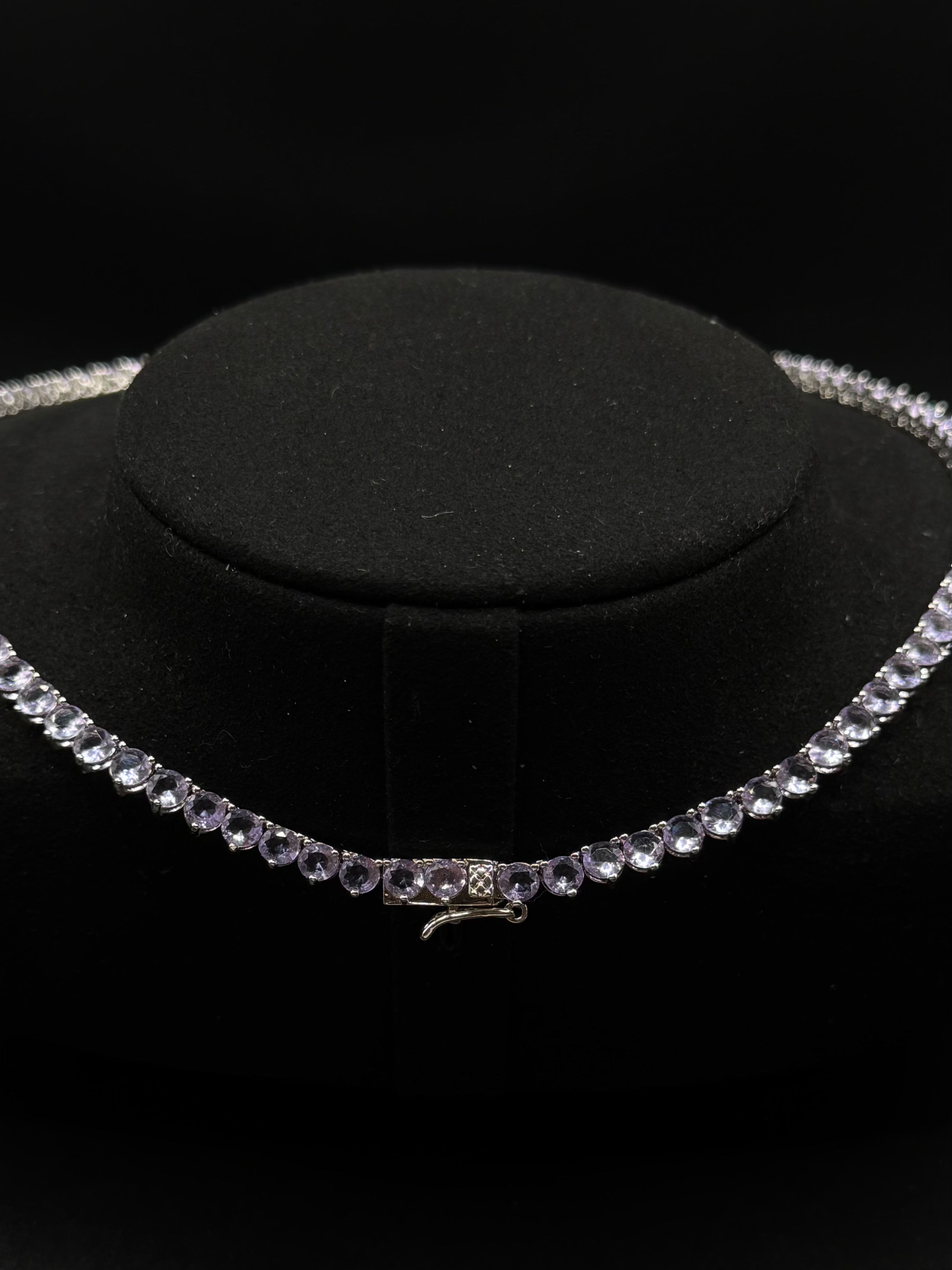 42cm Rhodium-Plated 4mm Riviera Necklace
