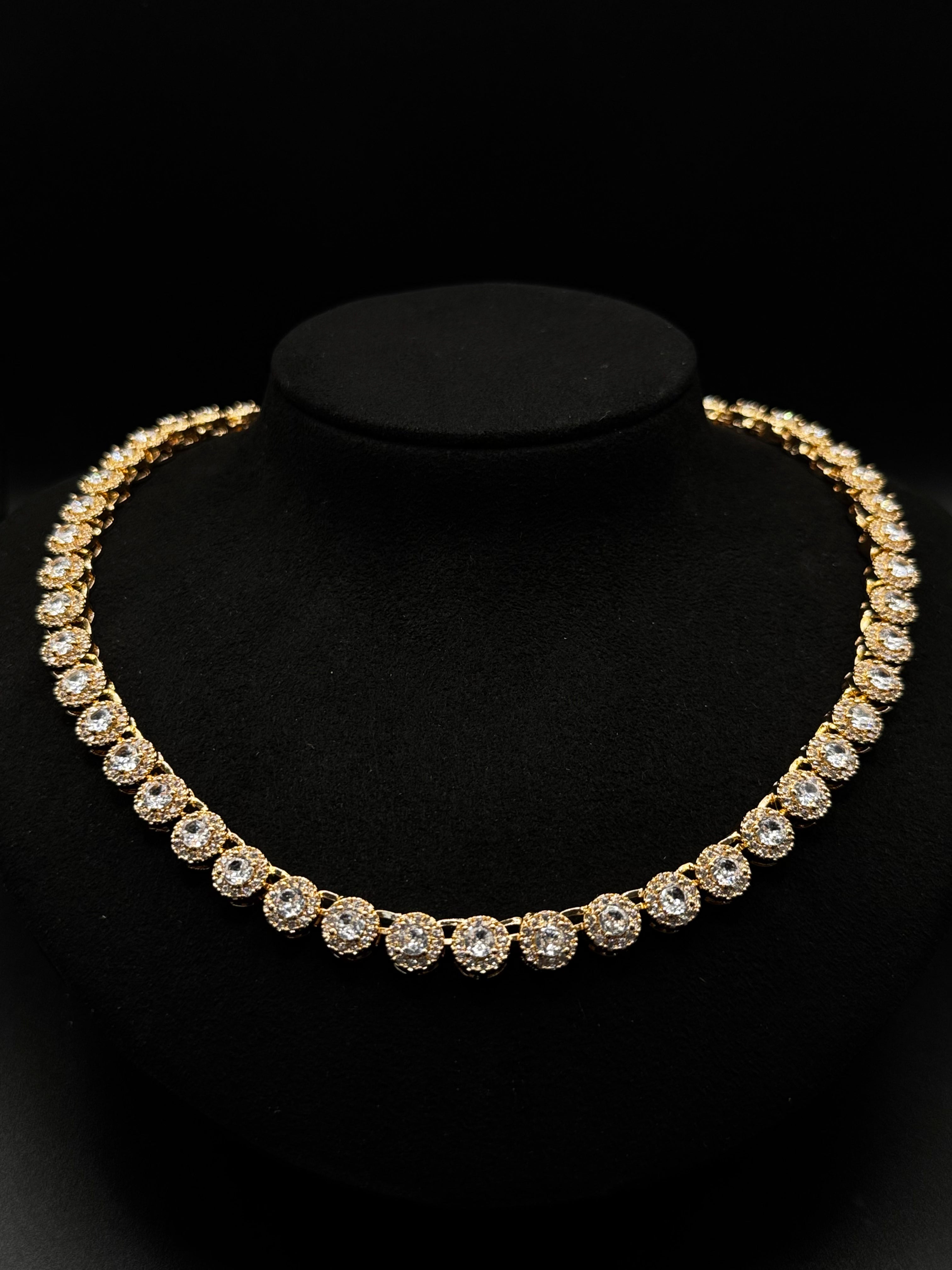High-jewelry-inspired Riviera necklace, 18k gold-plated