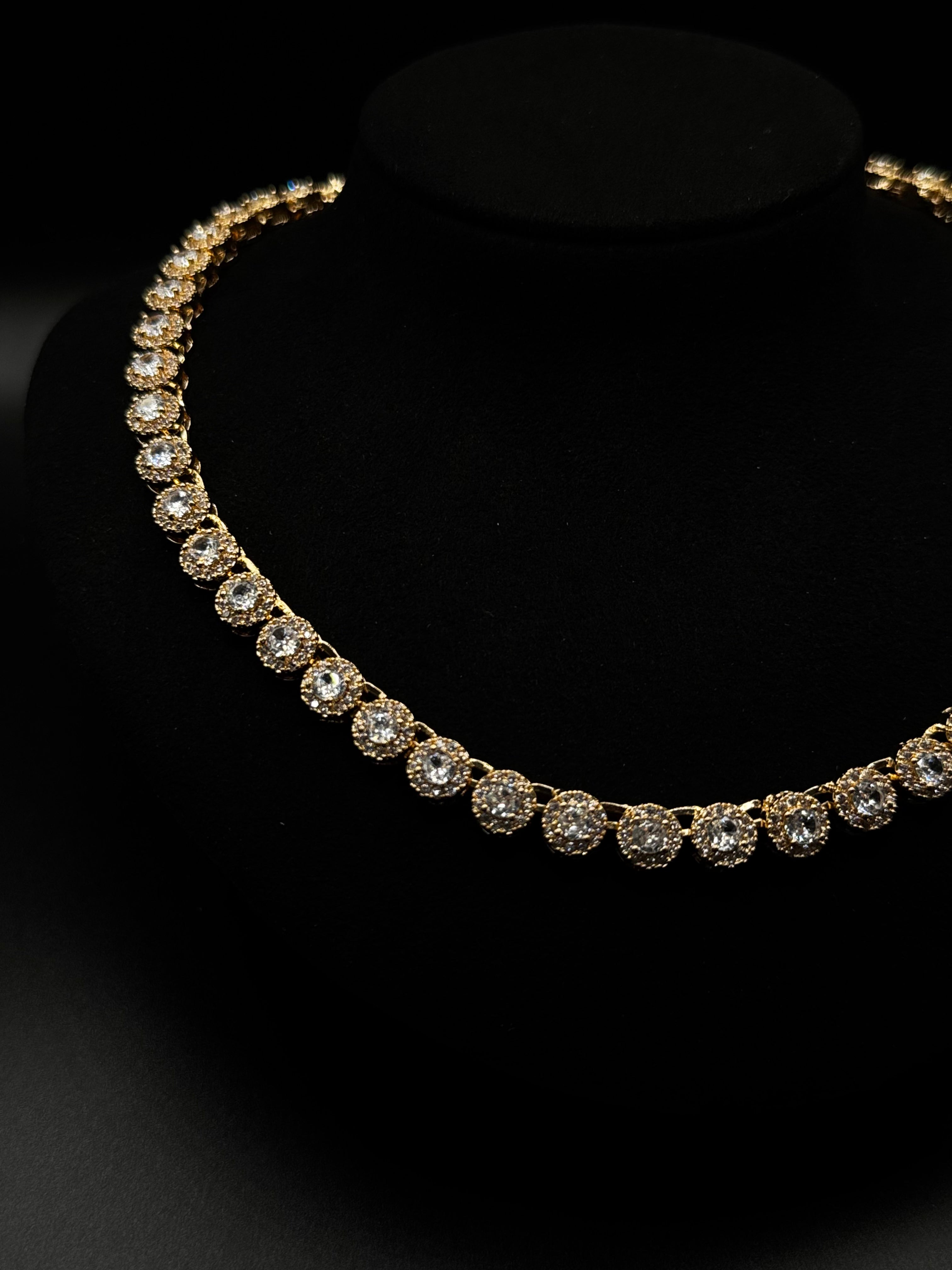 High-jewelry-inspired Riviera necklace, 18k gold-plated