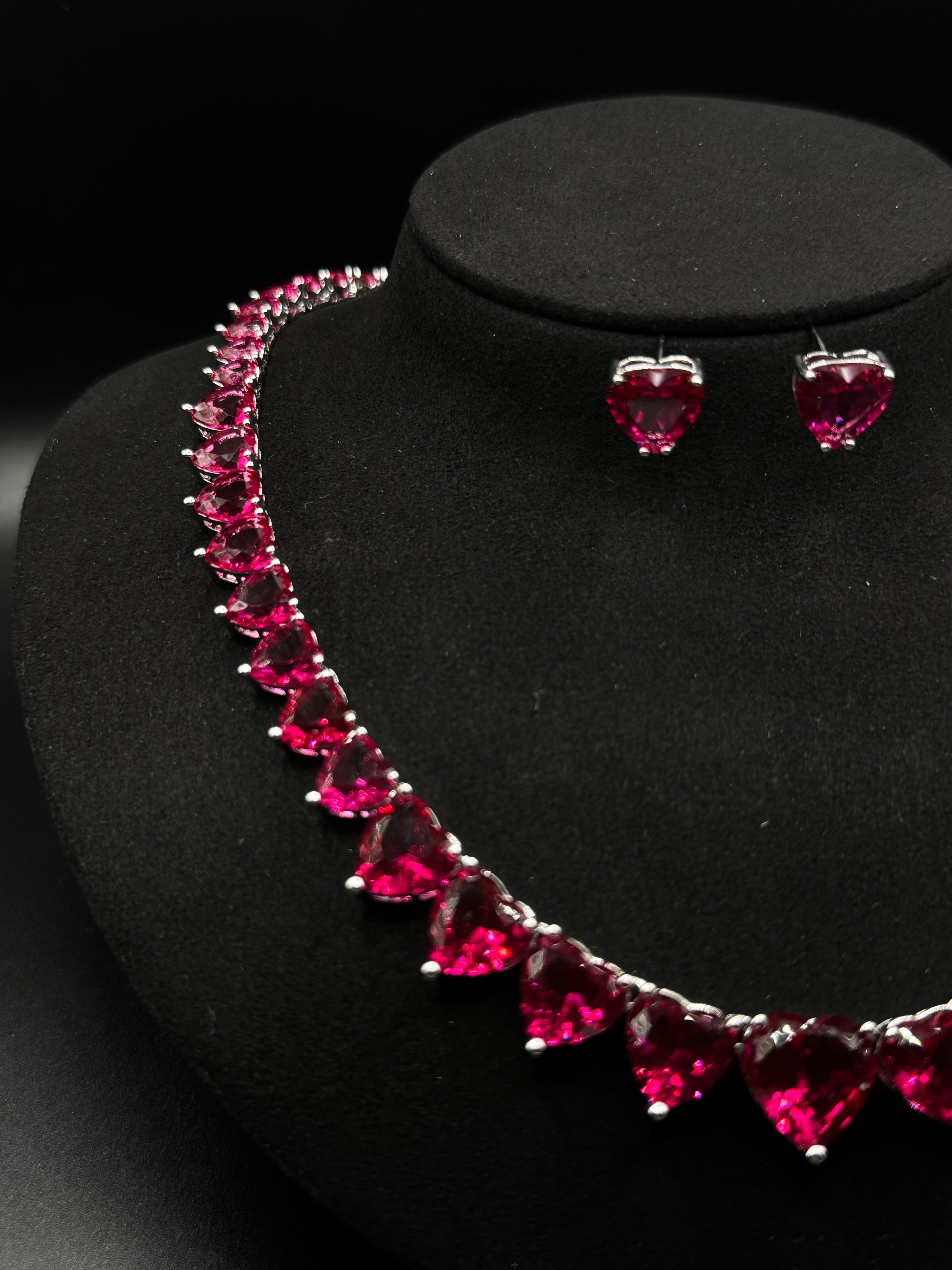 Luxury set with heart-shaped zirconia stone