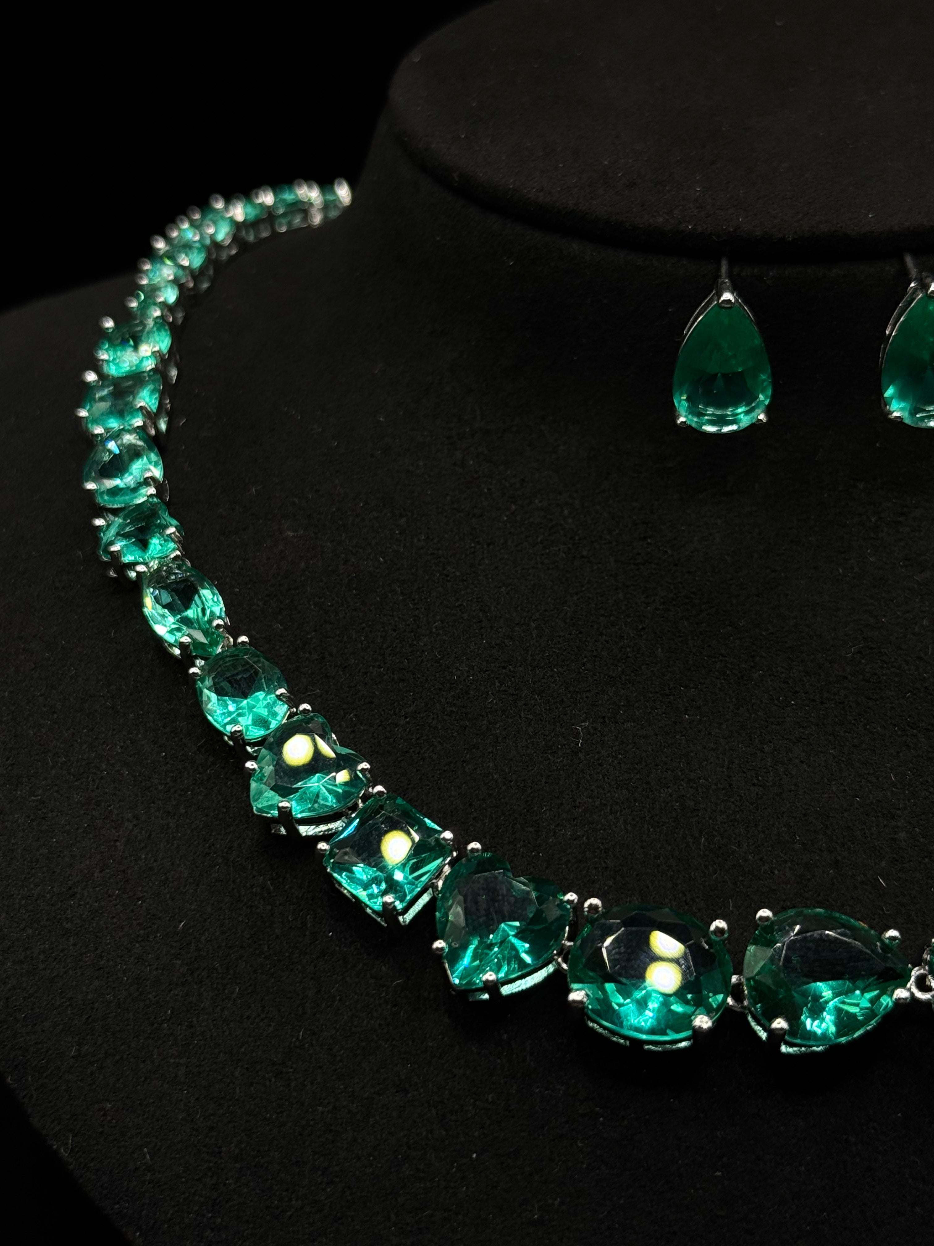 Luxury set with tourmaline zirconia in various stone shapes