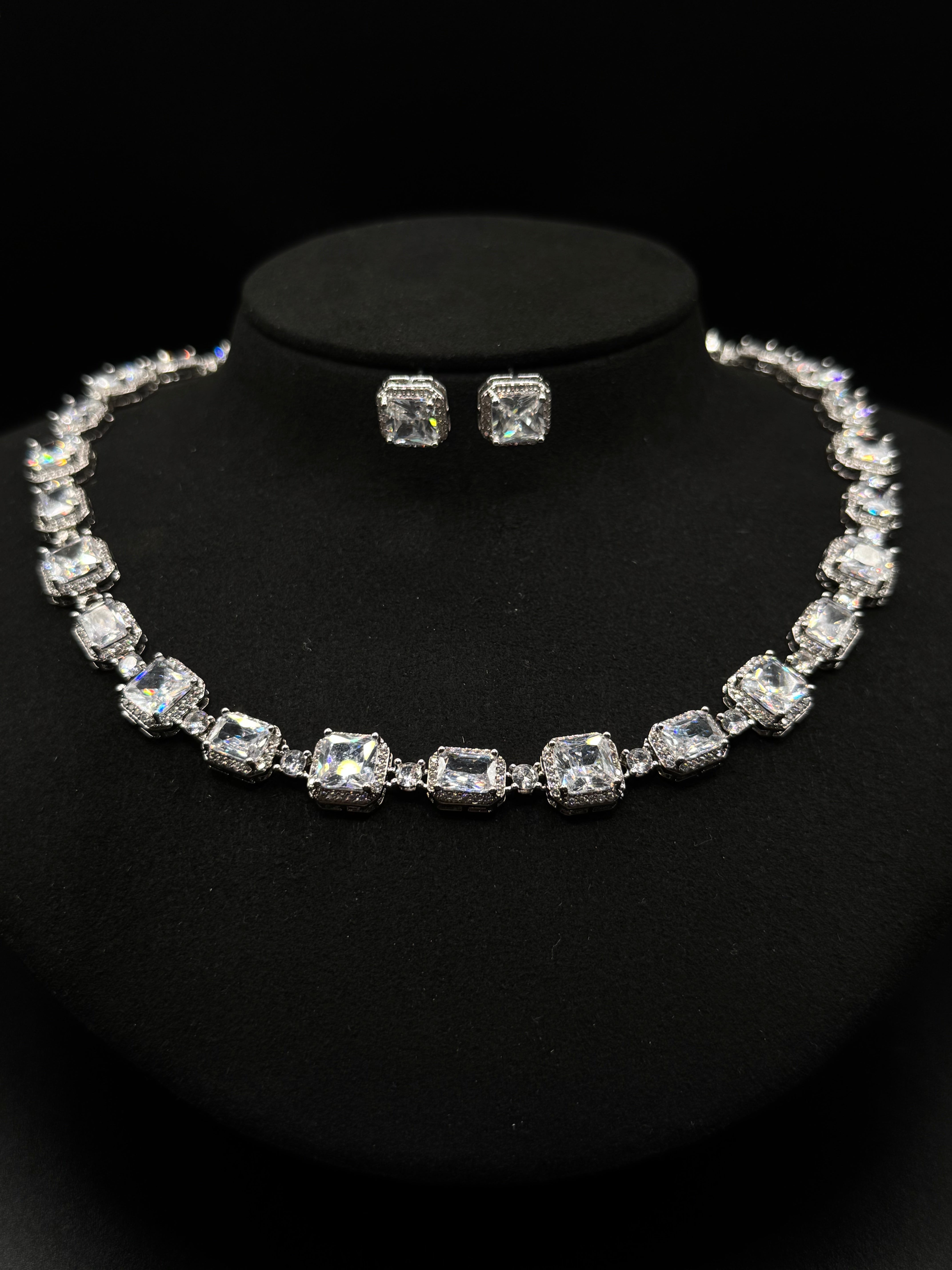 Luxury set encrusted with clear zirconia