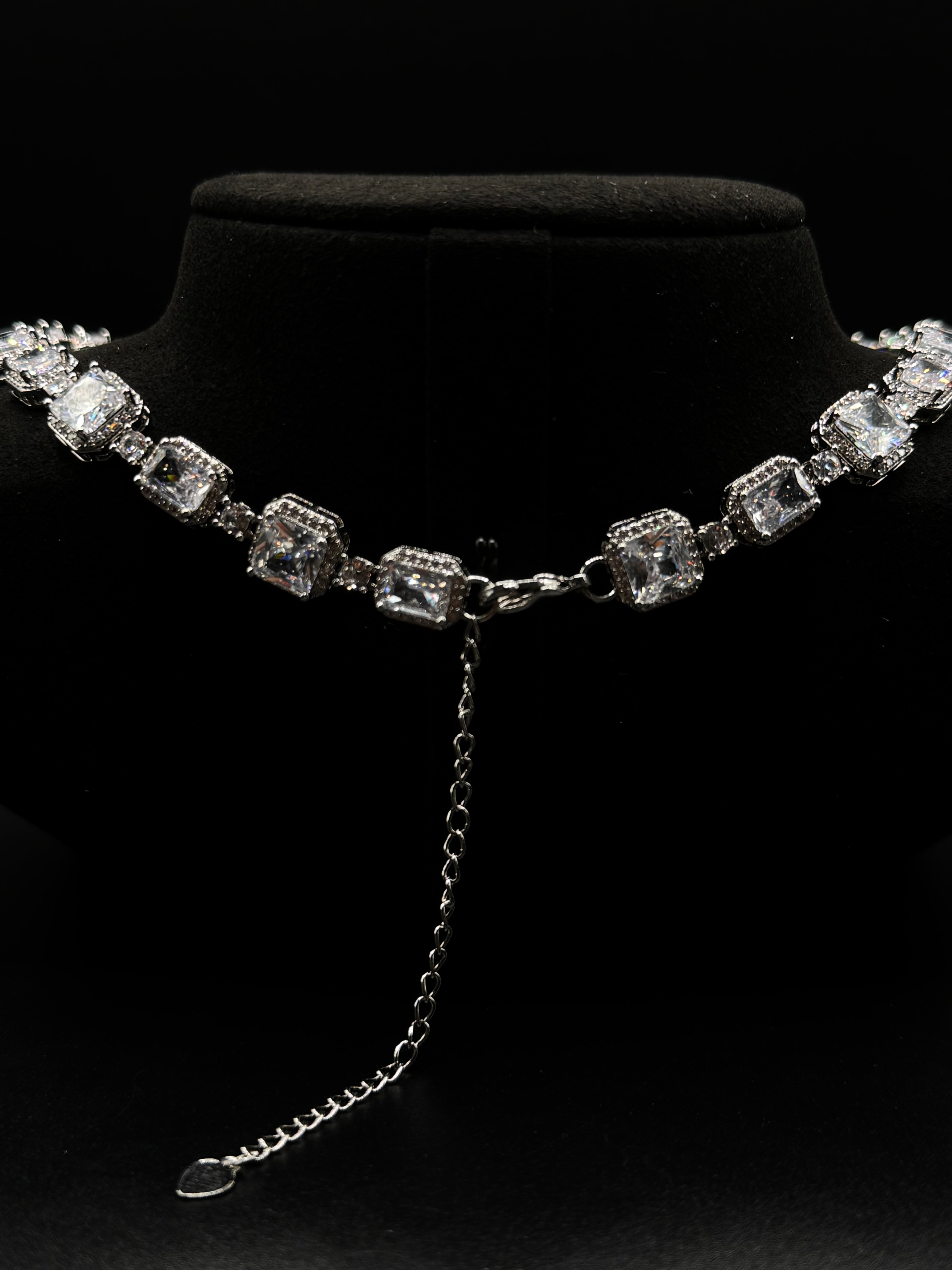 Luxury set encrusted with clear zirconia