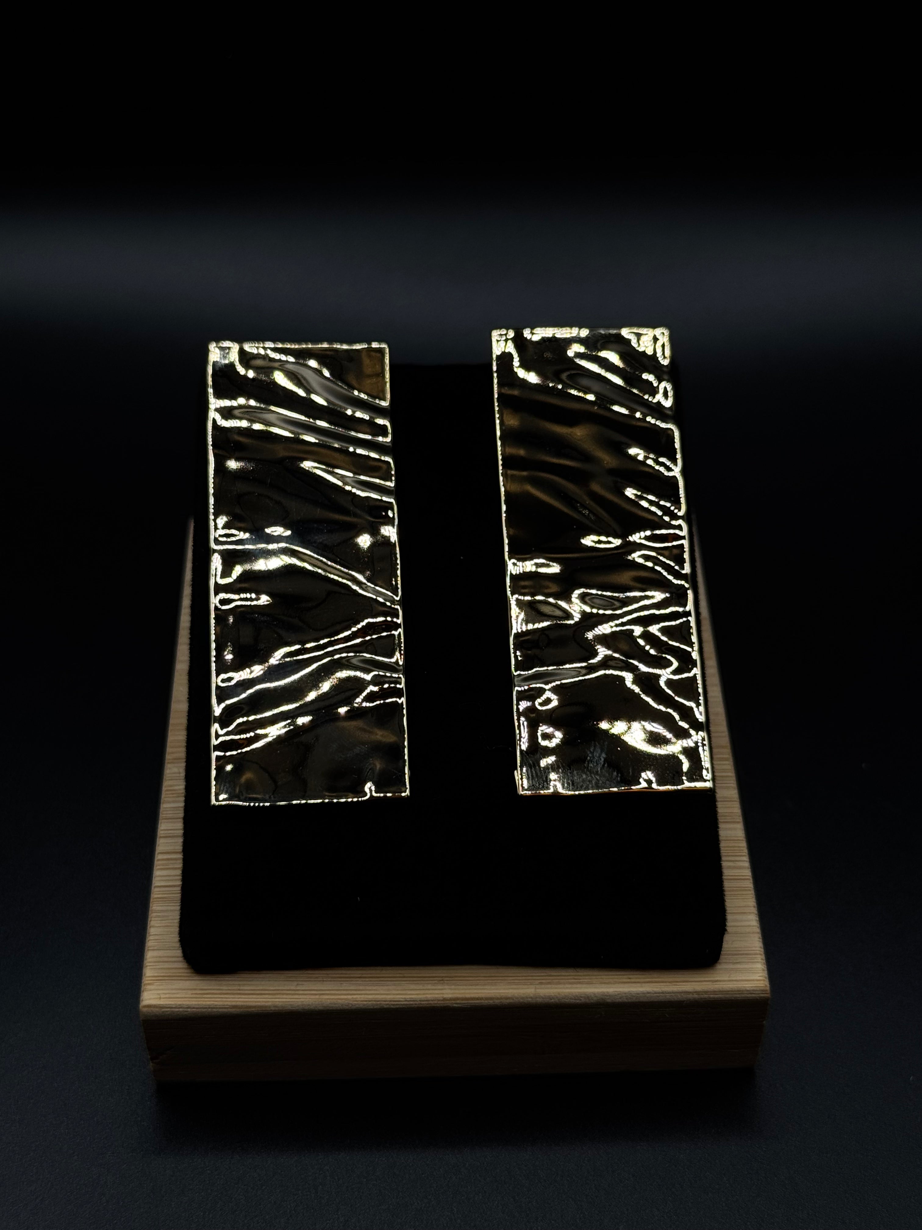 18k gold plated organic earring
