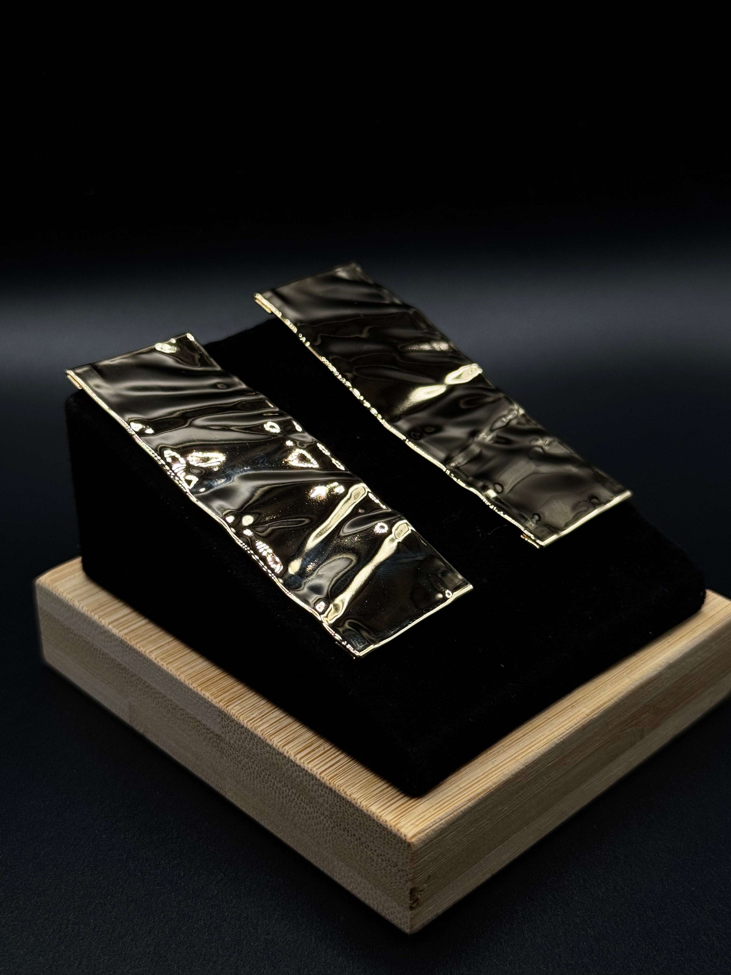 18k gold plated organic earring