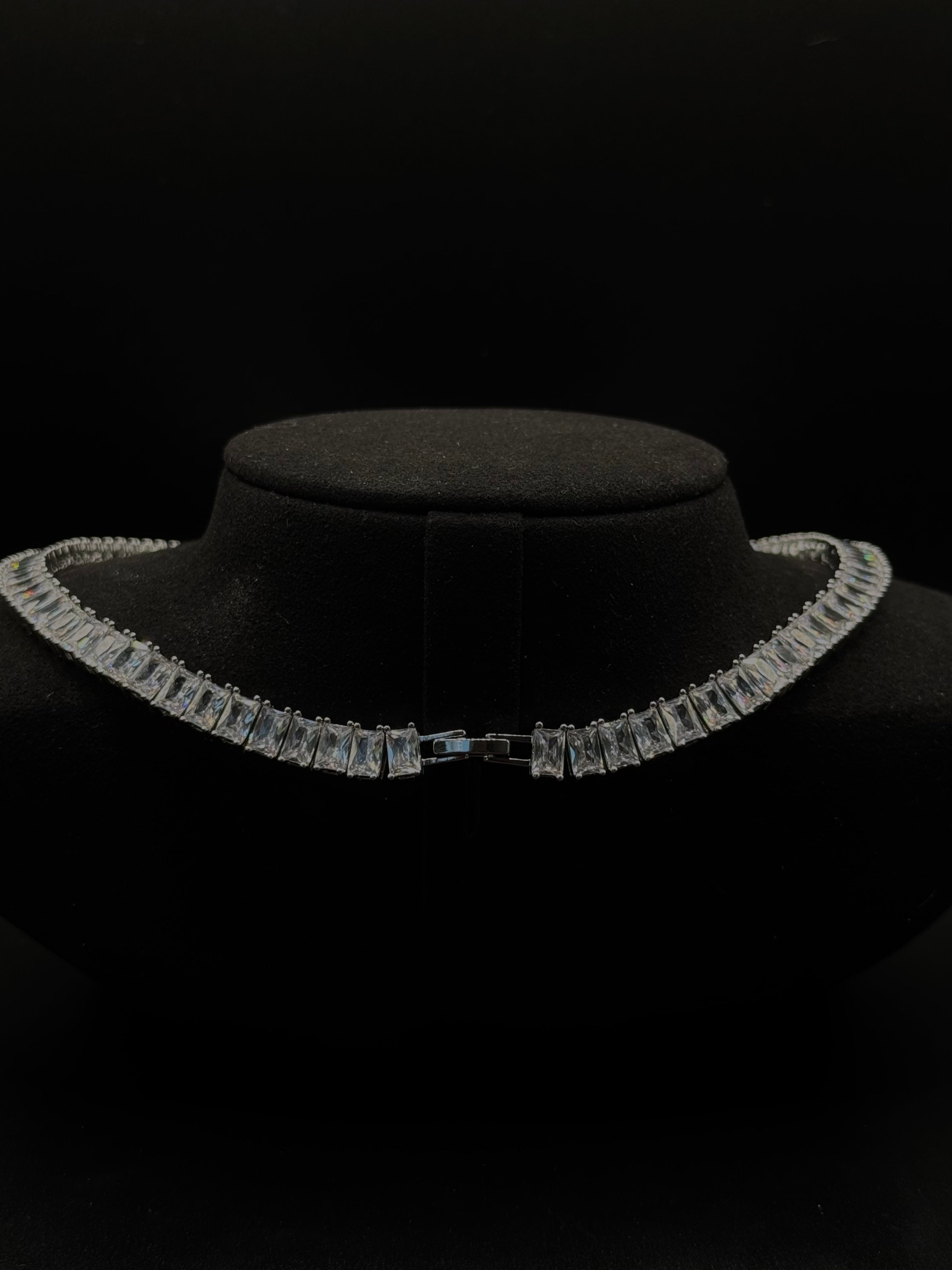 42cm Clear Baguette Riviera Necklace