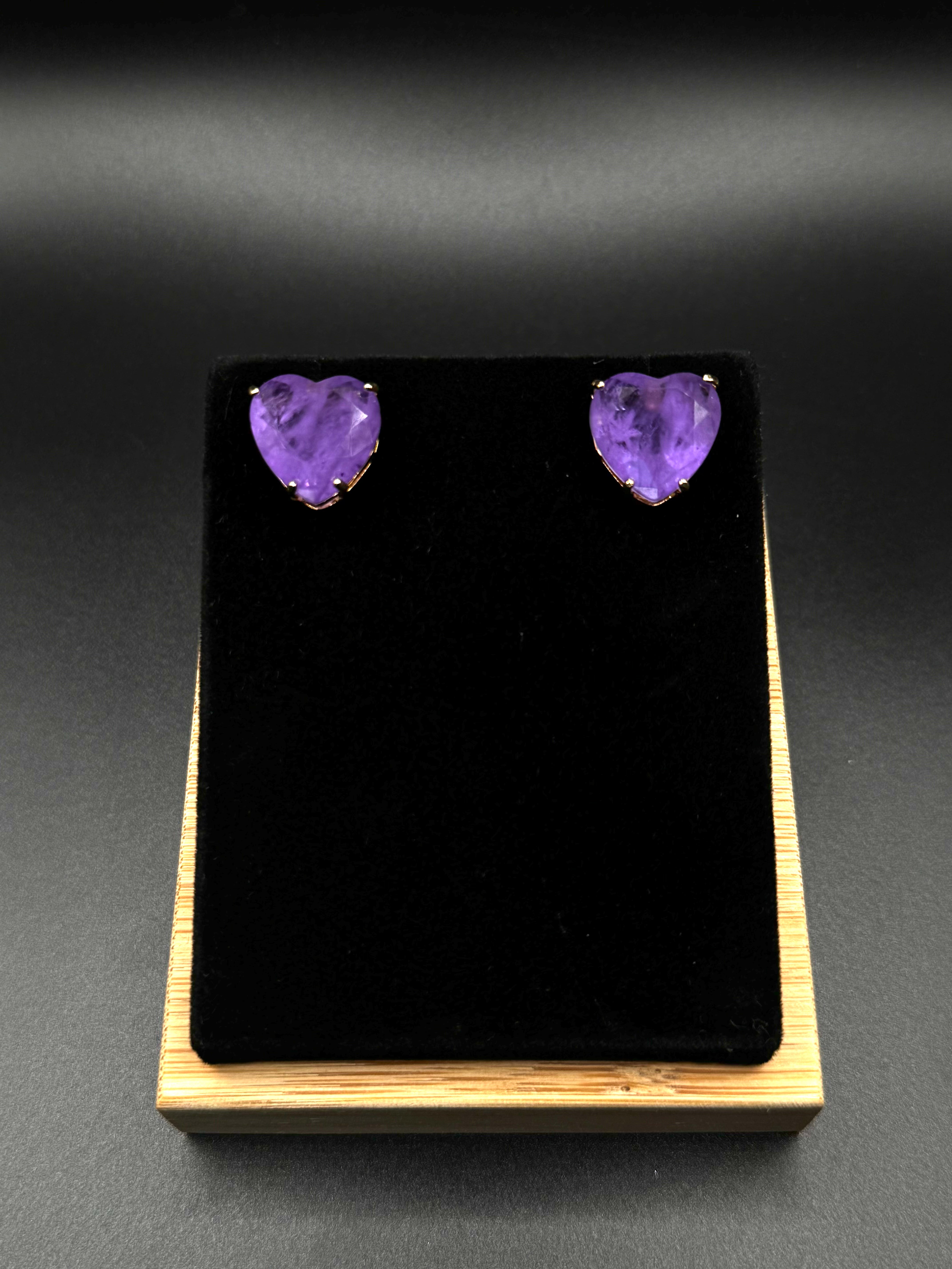 Heart-Shaped Earrings with Fusion Stone