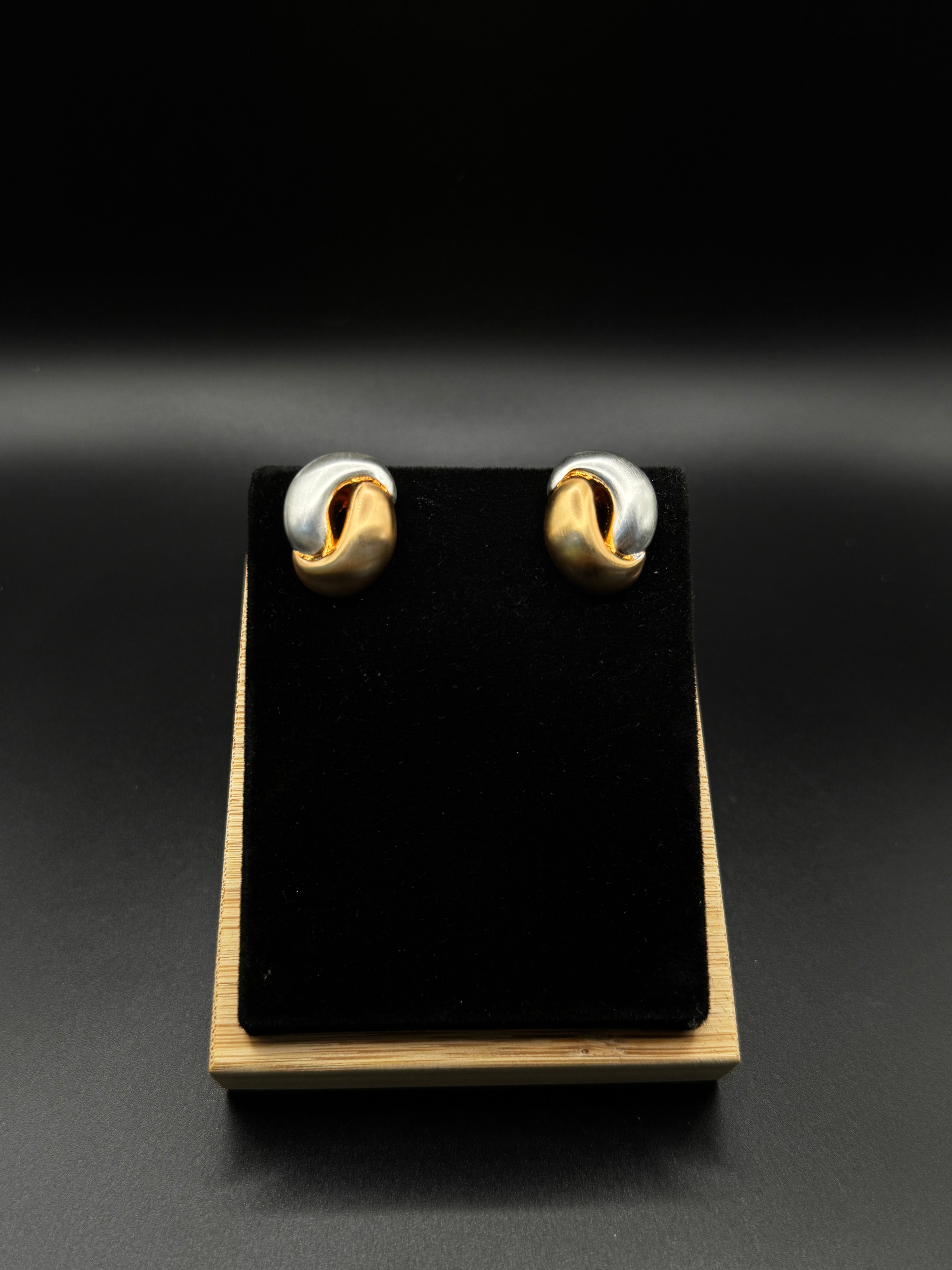 Satin-Finish Earrings with Dual Plating
