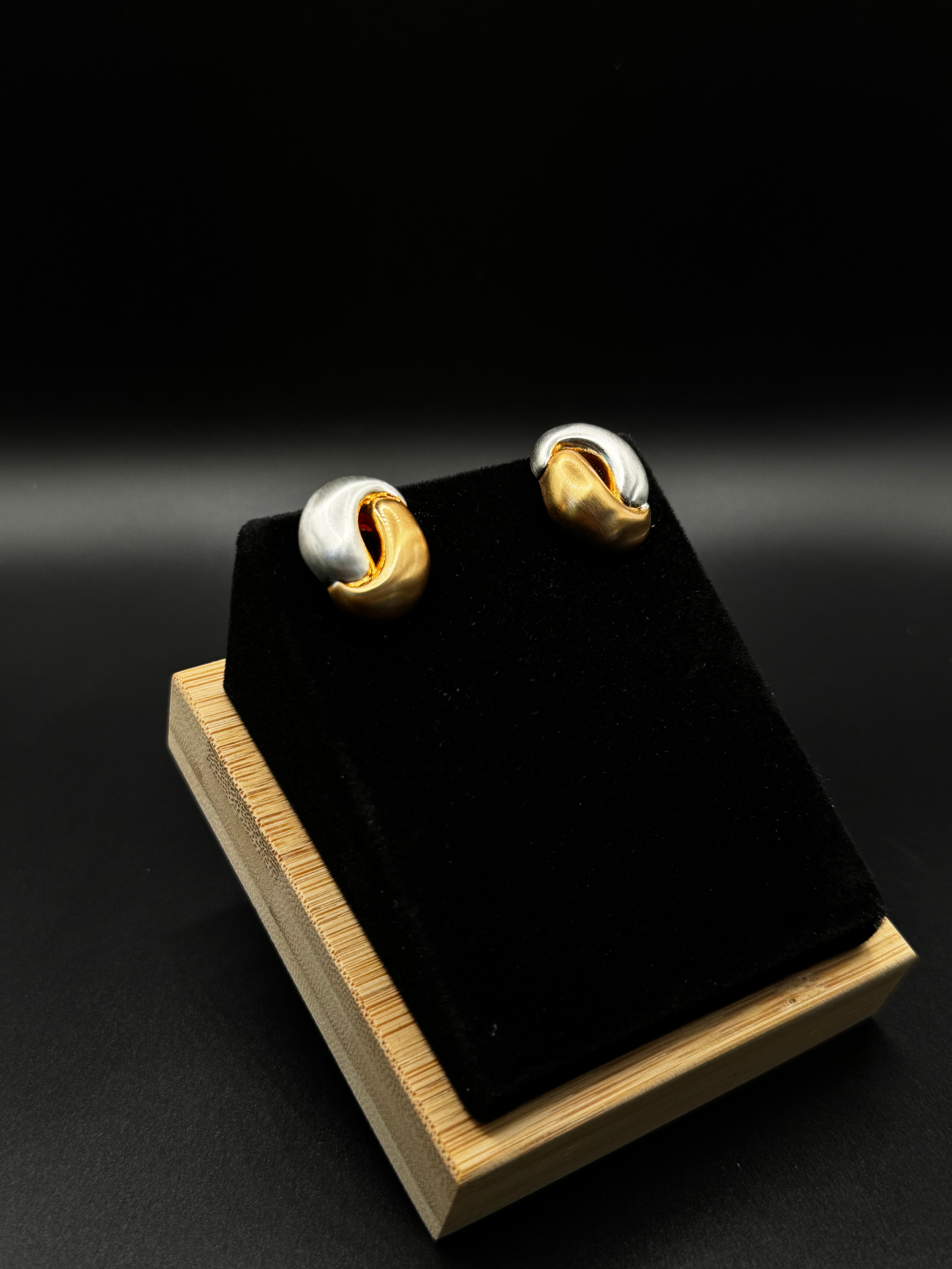 Satin-Finish Earrings with Dual Plating