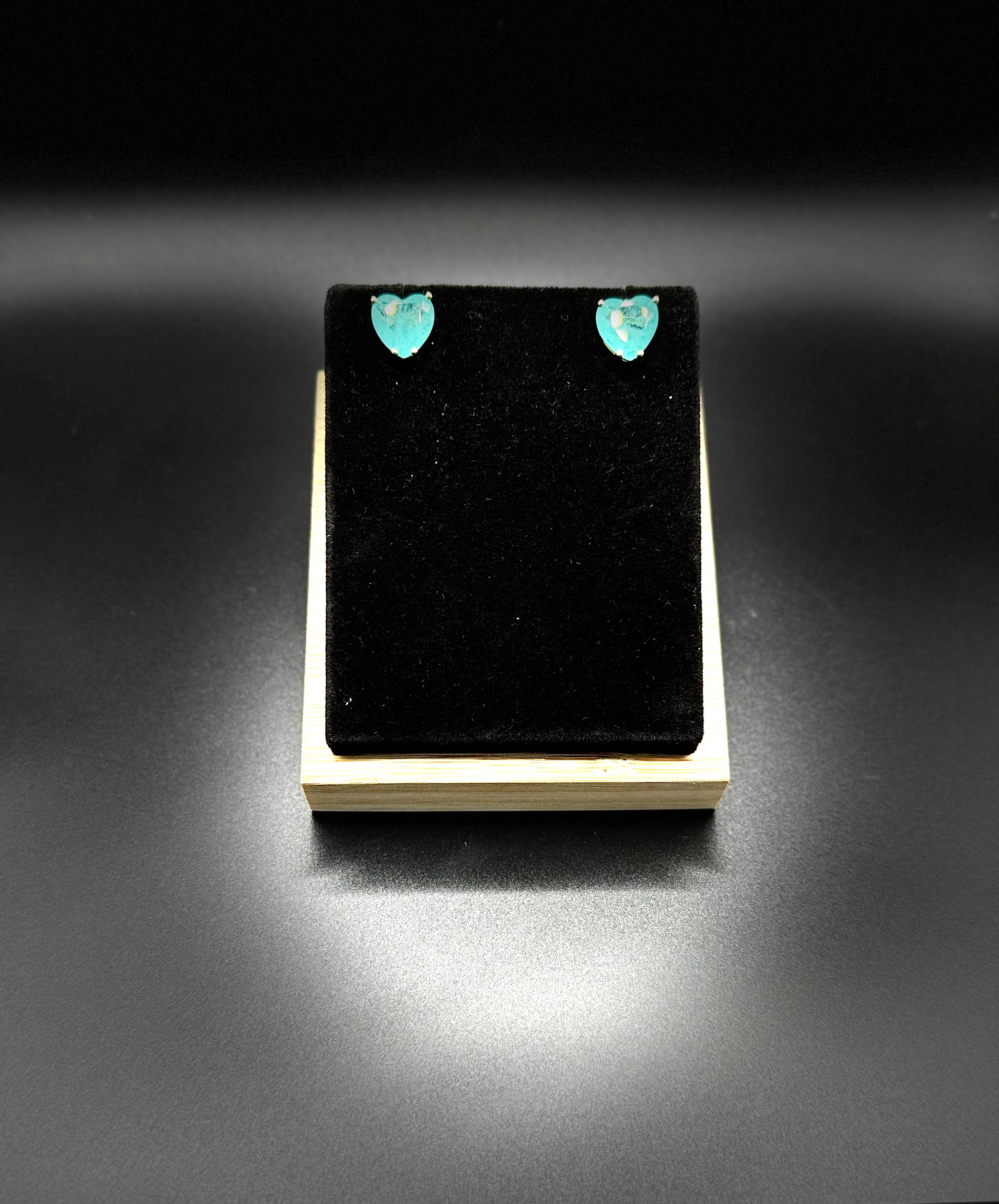 Heart-Shaped Earrings with Fusion Stone