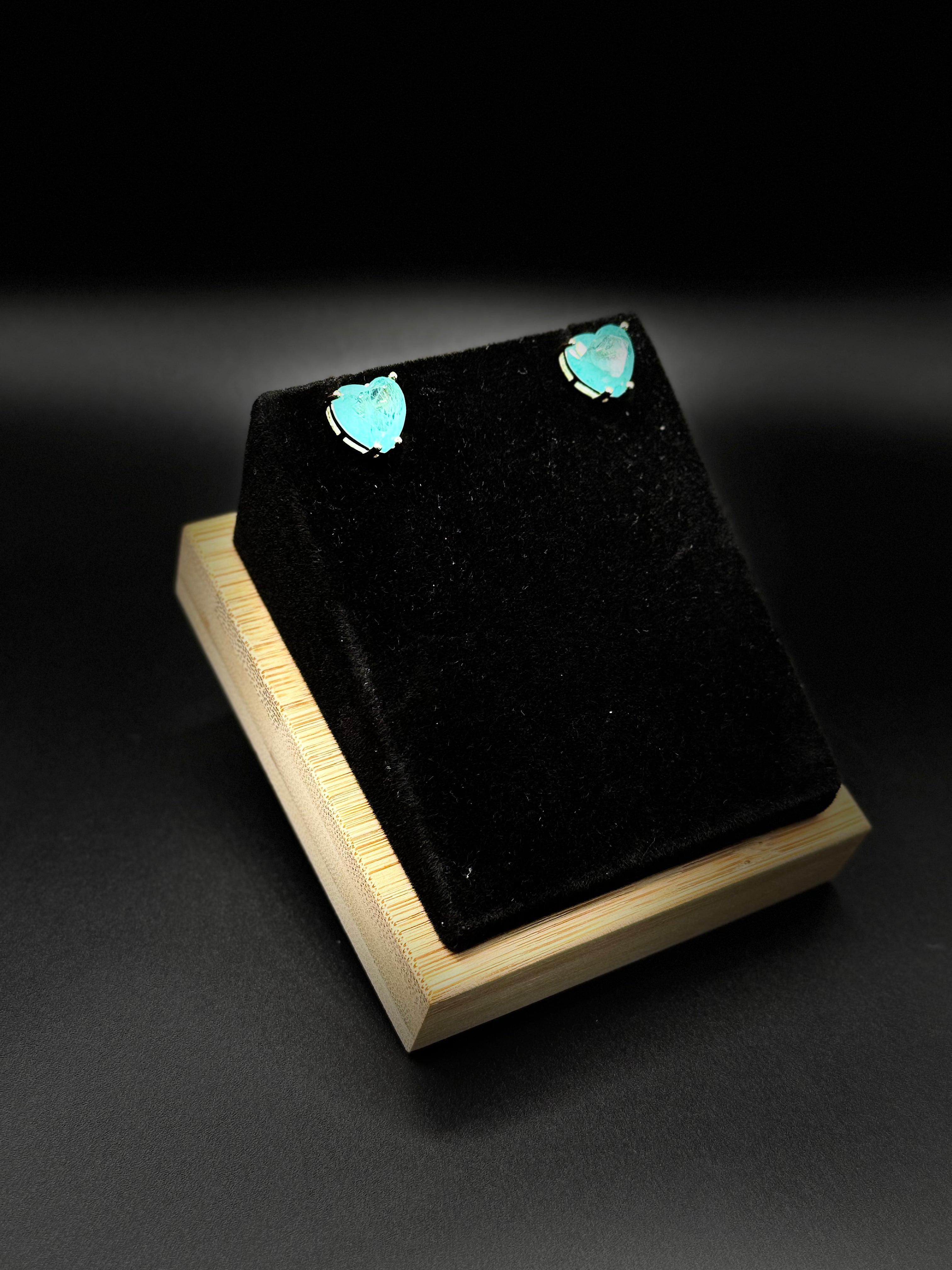 Heart-Shaped Earrings with Fusion Stone
