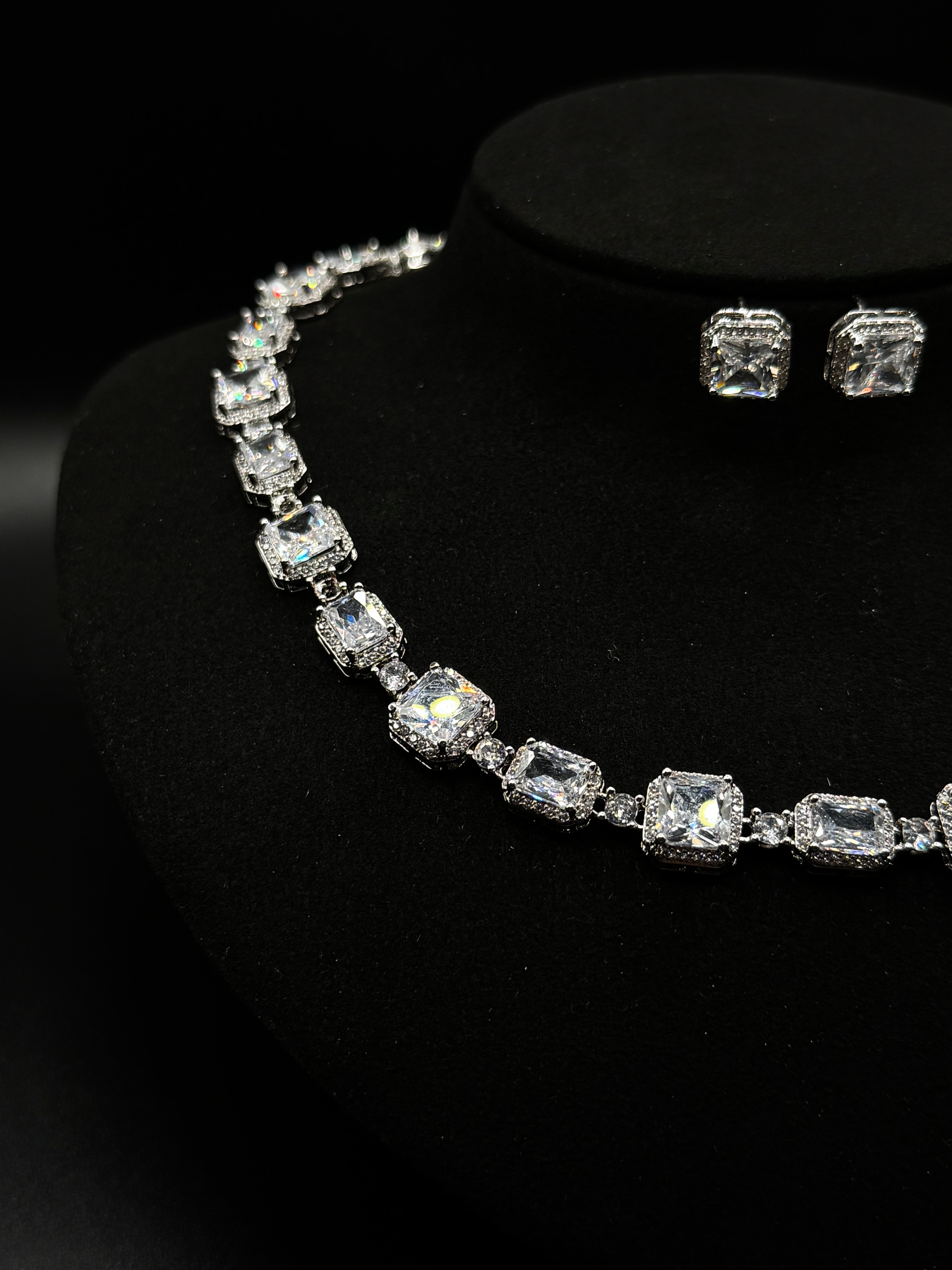 Luxury set encrusted with clear zirconia