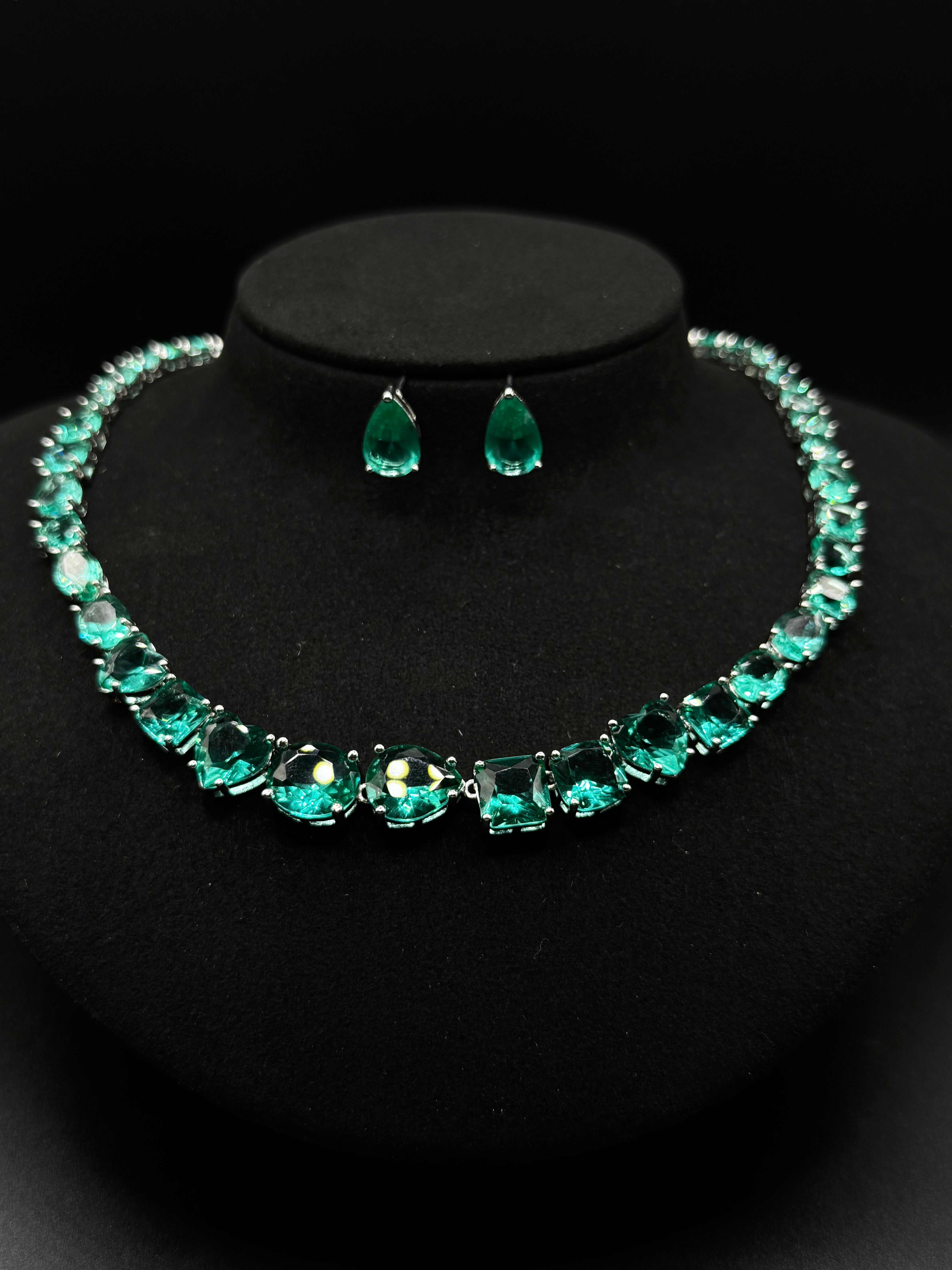 Luxury set with tourmaline zirconia in various stone shapes